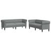 vidaXL Wohnzimmer Couch 2 pcs Hellgrau Stoff