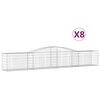vidaXL Gabionen mit Hochbogen 8 Stk. 400x50x60/80cm Verzinktes Eisen