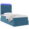 vidaXL Bett mit Stauraum und LED mit LED Dunkelblau 90 x 190 cm Samt