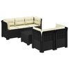 vidaXL 5-Sitzer Gartensofa mit Kissen Rattan-Look PP Anthrazit