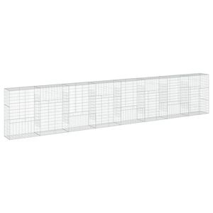 vidaXL Gabione mit Deckel 800x50x150 cm Verzinktes Eisen