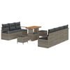 vidaXL Garten-Sofa-Set mit Kissen mit Speicher mit Kissen 10 pcs Grau