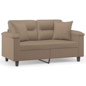 vidaXL 2-Sitzer-Sofa mit Zierkissen Cappuccino-Braun 120 cm Kunstleder