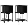 vidaXL Nachttisch 2 pcs Schwarz Eichen-Optik 38 x 31 x 61 cm