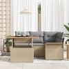 vidaXL Garten-Sofa-Set mit Speicher 5 pcs Beige Poly Rattan