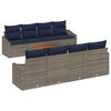 vidaXL Gartensofa-set 9 pcs Grau und Marineblau Poly-Rattan