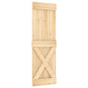 vidaXL Schiebet&uuml;r NARVIK 70 x 210 cm (152,5 cm) Nat&uuml;rlich und Schwarz