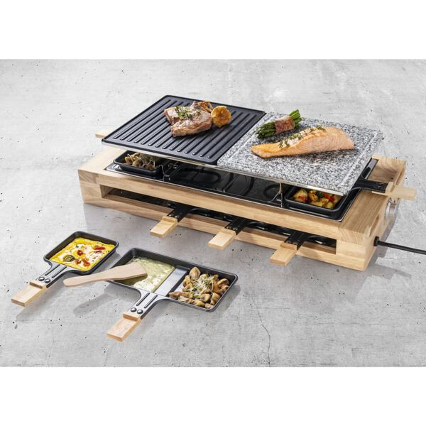 Bestron Raclette-Grill ARG300BW 1500 W Schwarz Holz XL