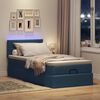 vidaXL Ottoman-Bett mit Matratze & LEDs Blau 80x200 cm Stoff