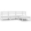 vidaXL 4-tlg. Garten-Lounge-Set Kiefer Massivholz Wei&szlig;