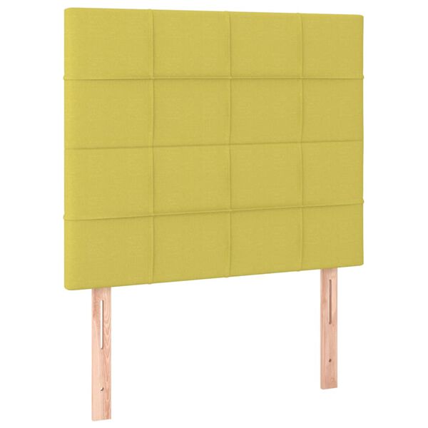 vidaXL LED Kopfteil Gr&uuml;n 90x5x118/128 cm Stoff