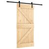 vidaXL Schiebet&uuml;r Nat&uuml;rlich und Schwarz 95 x 210 cm Massivkiefer