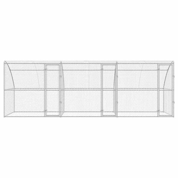 vidaXL Hundek&auml;fig 3 pcs Silber 6 x 2 x 2 m Verzinkter Stahl