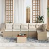 vidaXL Gartensofa-set mit Speicher 7 pcs Beige und Creme Poly-Rattan