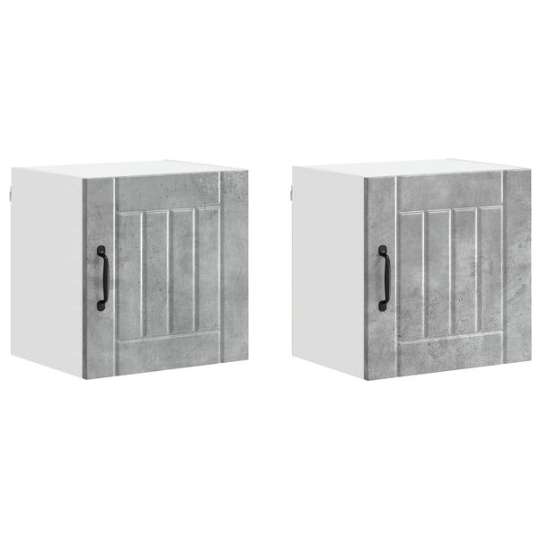 vidaXL K&uuml;chenschrank Lucca 2 pcs Beton Grau 40 x 31 x 40 cm