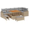 vidaXL Gartensofa-set 9 pcs Beige Poly-Rattan
