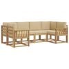 vidaXL Outdoor-Sofagarnitur 6 stk. 6-Sitzer Wei&szlig; und Beige