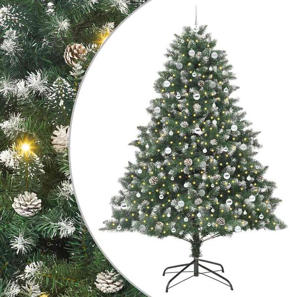 vidaXL Künstlicher Weihnachtsbaum mit 300 LEDs Grün 160 x 160 x 240 cm