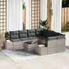 vidaXL Garten-Sofa-Set mit Kissen 9 pcs Hellgrau Poly-Rattan