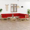 vidaXL 11-tlg. Garten-Lounge-Set mit Kissen Impr&auml;gniertes Kiefernholz