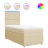 vidaXL Boxspringbett mit Matratze Creme 90x200 cm Stoff