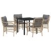 vidaXL Garten Essgruppe 5 stk. Beige Poly-Rattan