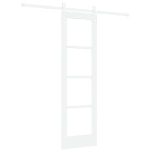 vidaXL Schiebet&uuml;r Wei&szlig; 61 x 198,5 cm Massivholz Kiefer und Glas