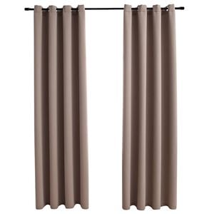 vidaXL Verdunkelungsvorh&auml;nge mit Metall&ouml;sen 2 Stk. Taupe 140x225cm