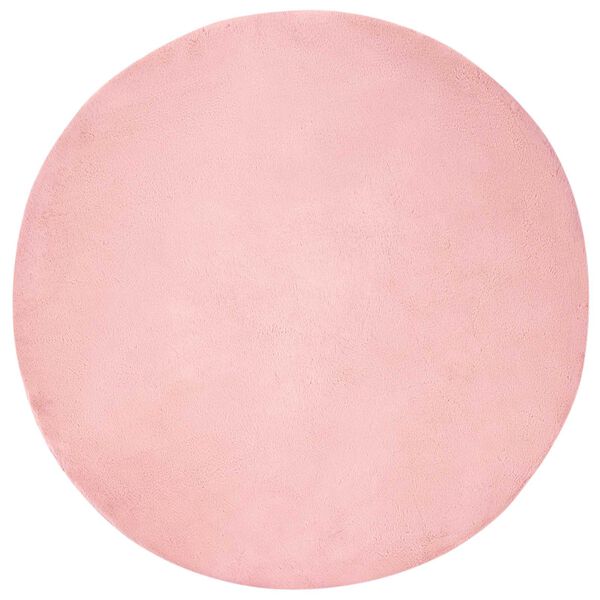 vidaXL Kunstfell Hasen Teppich Olite Rosa &Oslash; 100 cm Polyester