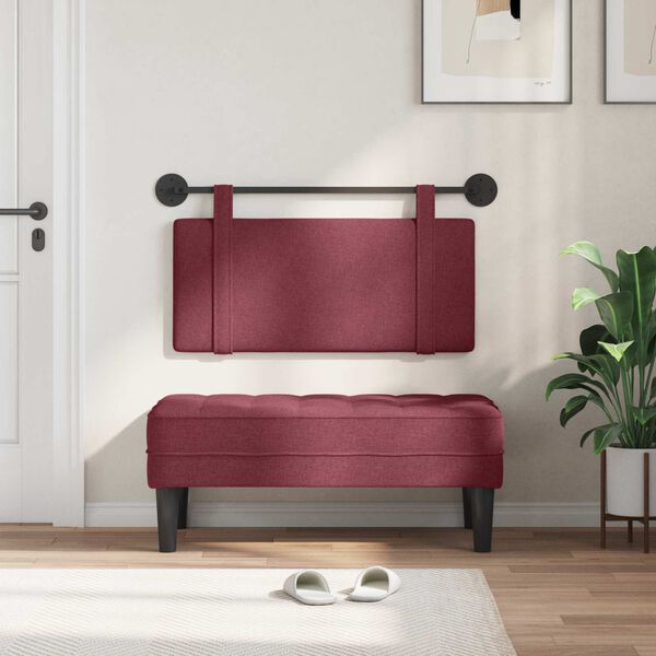 vidaXL H&auml;ngevorderseite Wandmontiert Uni Weinrot 100 x 55 x 5 cm Stoff