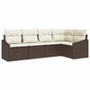 vidaXL Sofa Set 5 stk. Braun [Synthetisch]: Poly Rattan