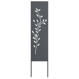vidaXL Garten Sichtschutz-Leinwand Floral Anthrazit 32 x 140 cm
