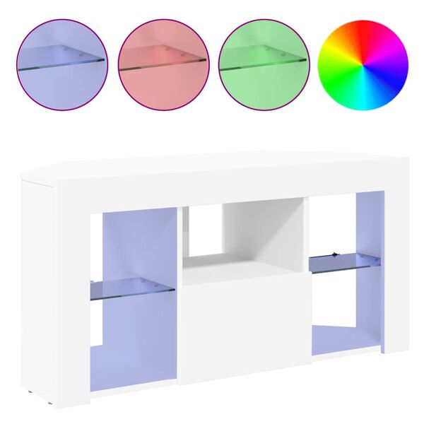 vidaXL Eck-LED-TV-Schrank Wei&szlig; 100 x 40 x 50 cm Holzwerkstoff
