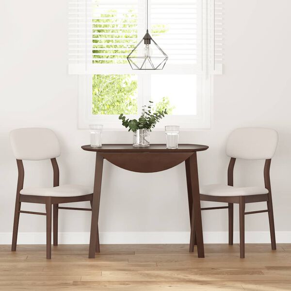 vidaXL Esszimmerst&uuml;hle mit Kissen 2 Stk. Braun Massivholz Gummibaum