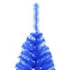 vidaXL K&uuml;nstlicher Halb-Weihnachtsbaum mit St&auml;nder Blau 120 cm PVC