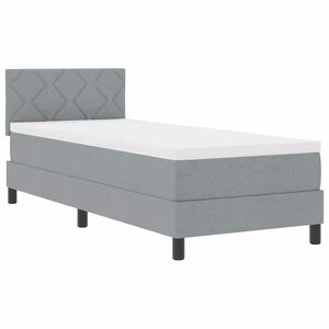 vidaXL Boxspringbett mit Kissen Hellgrau 80 x 200 cm Stoff
