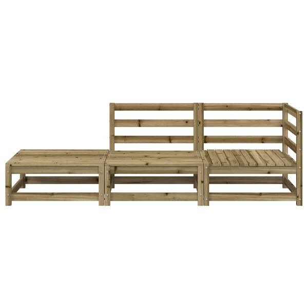 vidaXL Gartensofa mit Hocker 2-Sitzer Kiefernholz Imprägniert