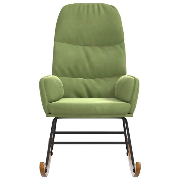 vidaXL Schaukelstuhl Hellgr&uuml;n Samt