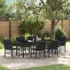vidaXL Garten Essgruppe mit Kissen 7 pcs Schwarz Poly-Rattan