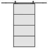 vidaXL Schiebet&uuml;r mit Beschlag Schwarz 102,5x205 cm ESG-Glas