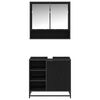 vidaXL Badezimmerm&ouml;bel-Set 2 pcs Schwarz Eichen-Optik Holzwerkstoff