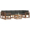 vidaXL Outdoor-Sofagarnitur mit Kissen 8 pcs Natur und Anthrazit
