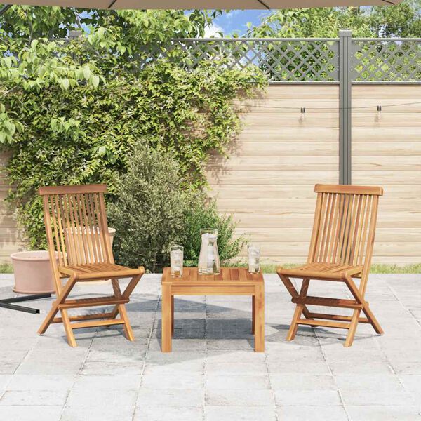 vidaXL Klappbare Gartenstühle 2 Stk. Massivholz Teak