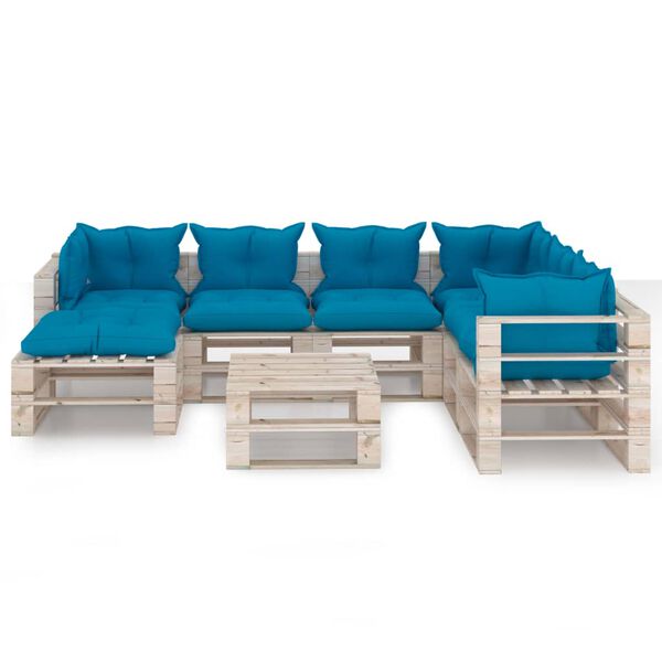 vidaXL 8-tlg. Garten-Lounge-Set aus Paletten mit Kissen Kiefernholz