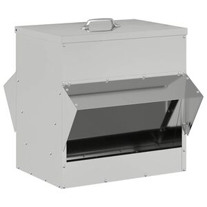 vidaXL H&uuml;hnerf&uuml;tterer Silber 40,5 x 45 x 41 cm Verzinkter Stahl