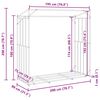 vidaXL Brennholzregal mit Regenschutz 200x80x200 cm Verzinkter Stahl