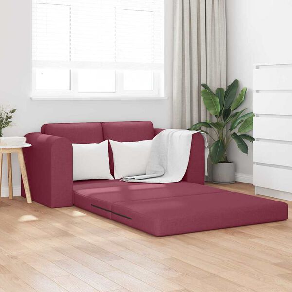 vidaXL Schlafsofa 60cm Weinrot Stoff