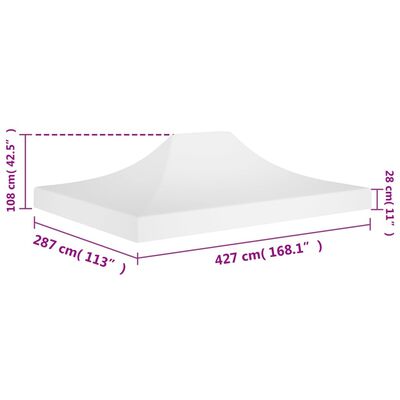 vidaXL Partyzelt-Dach 4,5x3 m Weiß 270 g/m²