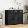 vidaXL Sideboard mit Regal Schwarz 88,5 x 30,5 x 73 cm Holzwerkstoff