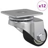 vidaXL Bockrolle 12 Stk. Silber 44,1 x 44,1 x 1,95 mm Nylon